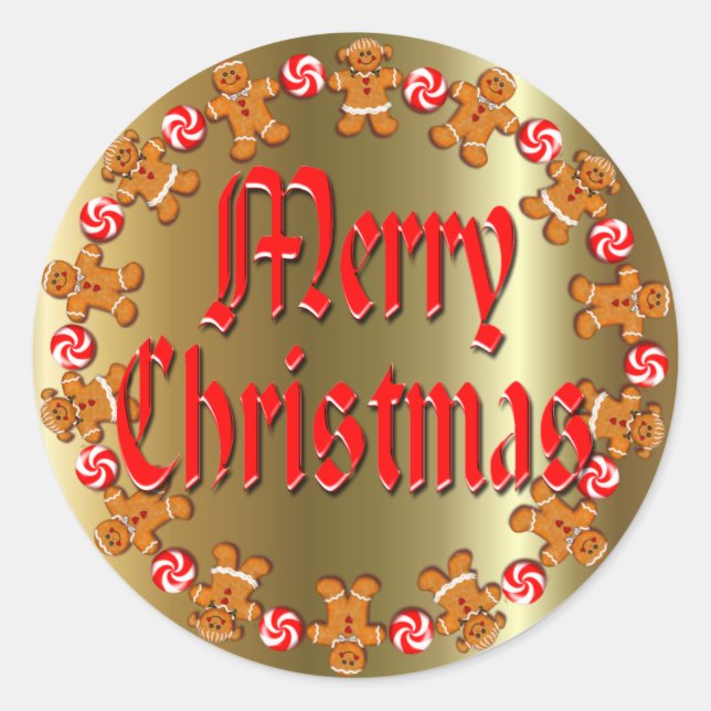 Sticker Rond GINGERBREAD KIDS WREATT by SHARON SHARPE (Devant)