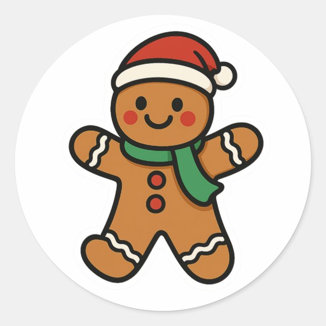 Sticker Rond Gingerbread man (Devant)