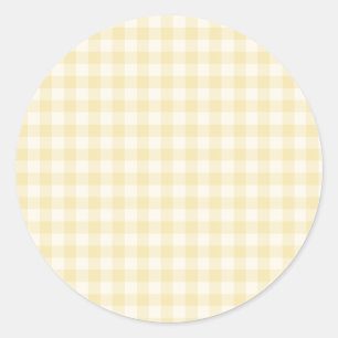 Sticker Rond Gingham Classique Printemps Beurre Crème