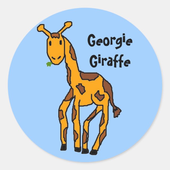 Sticker Rond girafe2, Georgie Giraffe (Devant)