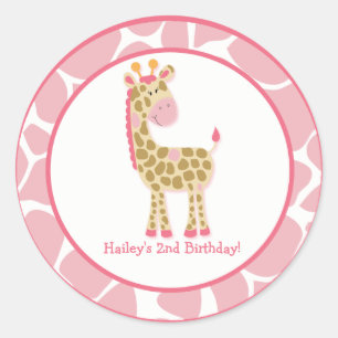 Sticker Rond Girafe personnalisable de jungle de 20 hauts de
