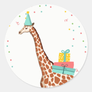 Sticker Rond Girafe sauvage de la jungle de Safari
