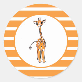 Sticker Rond Giraffe