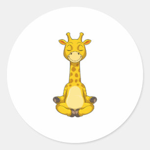 Sticker Rond Giraffe à la méditation de Yoga