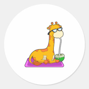 Sticker Rond Giraffe à la noix de coco