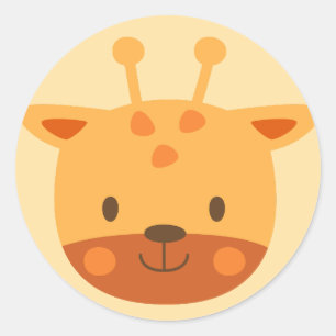 Sticker Rond Giraffe Anniversaire Art pour enfants