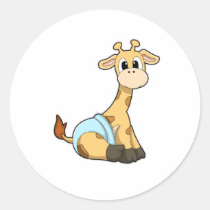 Sticker Rond Giraffe avec sous-vêtements