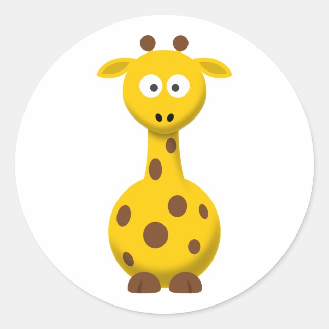 Sticker Rond Giraffe de dessin (Devant)