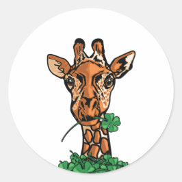Sticker Rond Giraffe de la fête de St. Patricks
