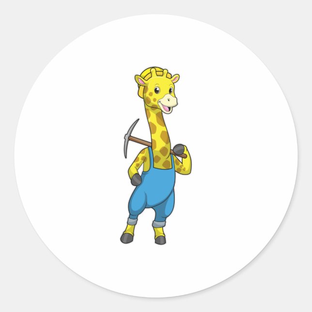 Sticker Rond Giraffe de Miner (Devant)