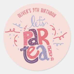 Sticker Rond Giraffe Tea Party Anniversaire de enfant Party Inv