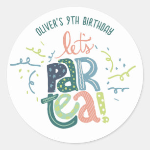 Sticker Rond Giraffe Tea Party Anniversaire de enfant Party Inv