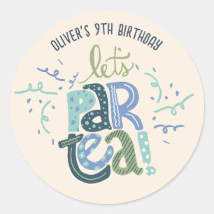 Sticker Rond Giraffe Tea Party Anniversaire de enfant Party Inv