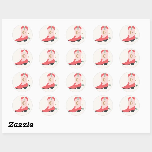 Sticker Rond Girl Cowboy (Feuille)