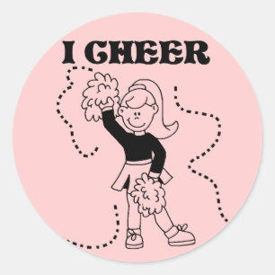 Sticker Rond Girl I Cheer Tshirts et cadeaux