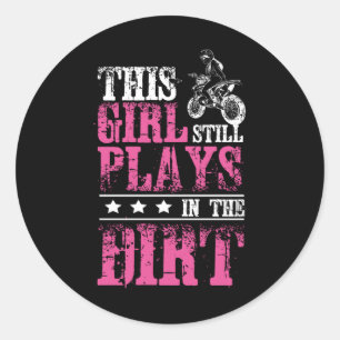Sticker Rond Girl Motocross Dirt Bike