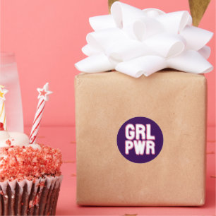 Sticker Rond Girl Power -