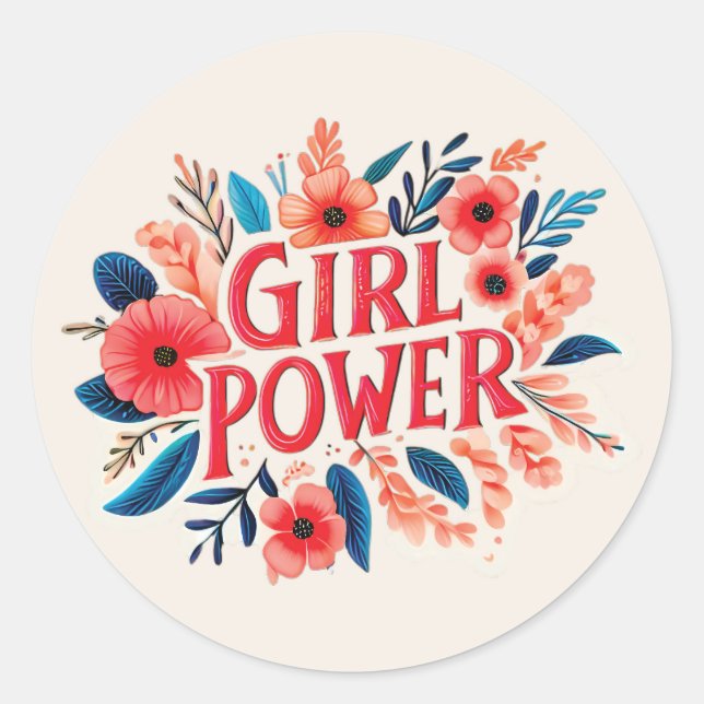 Sticker Rond Girl Power (Devant)