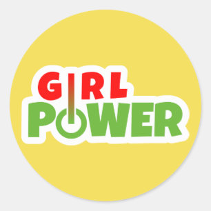 Sticker Rond Girl Power