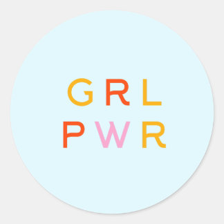 Sticker Rond Girl Power | GRL PWR | Féministe moderne | Minimal