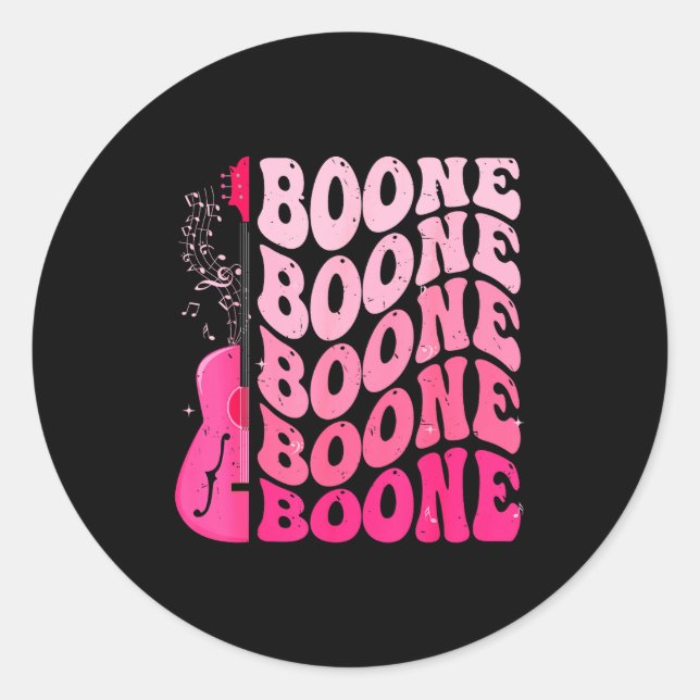 Sticker Rond Girl Retro Boone Groovy Flower First Name D 80's  (Devant)