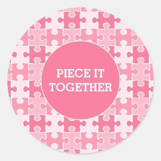 Sticker Rond Girl Sweet Pink Pièce It Ensemble Puzzle
