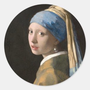 Sticker Rond Girl with the pearl earring - Johannes Vermeer