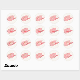 Sticker Rond Girly Cowboy Casquette