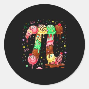 Sticker Rond Glaçage de glace Pi Math Pi Math Symbole drôle de