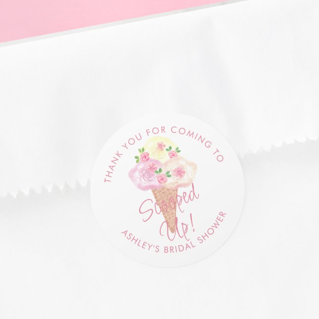Sticker Rond Glace à la cuillère Mariage personnalisé (Créateur téléchargé)