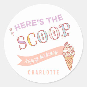 Sticker Rond GLACE CREAM SOCIAL fête d'anniversaire merci autoc
