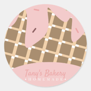 Sticker Rond Glace de Cake Pop Pâtisserie Maison Sucreries Boul