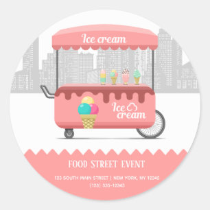 Sticker Rond Glace de rue
