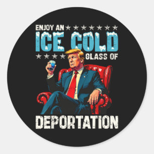 Sticker Rond Glace Profitez D'Une Glace Froid Gl De Déportation