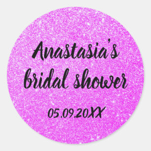 Sticker Rond Glam Fête des mariées Purple Parties scintillant S