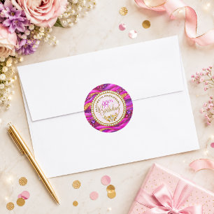 Sticker Rond Glam Rose Gold Strates de Bijoux 99e Anniversaire