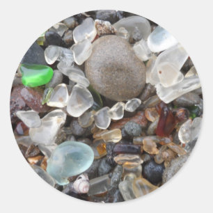Sticker Rond Glass Beach - Fort Bragg, CA