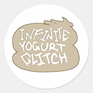 Sticker Rond Glitch de yaourt infini (vanille)