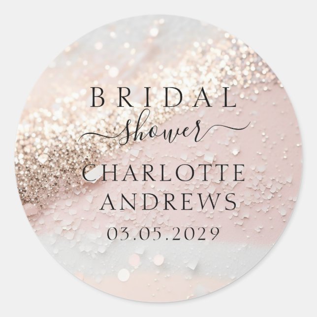 Sticker Rond Glitter Enterrement de vie de jeune fille   (Devant)
