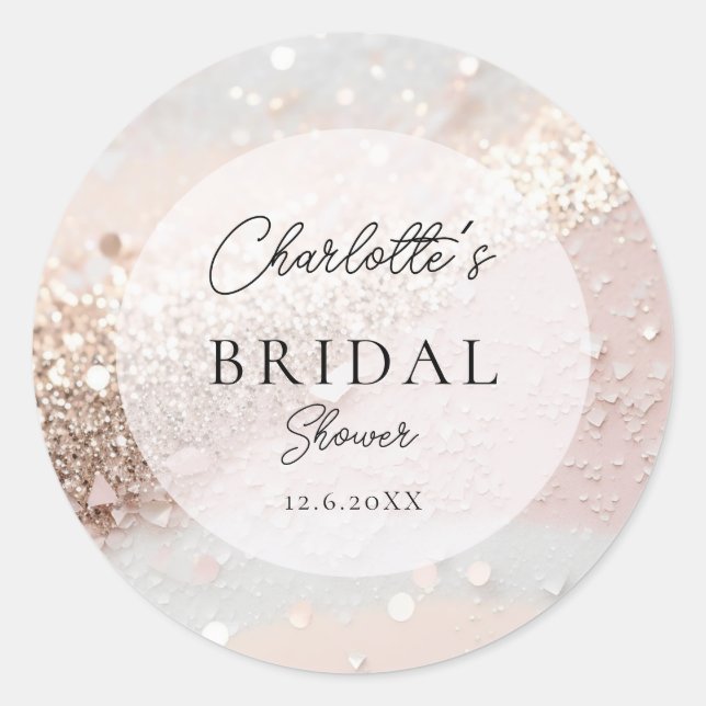 Sticker Rond Glitter Invitation de Mariage   (Devant)