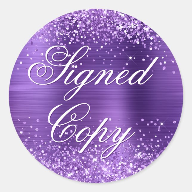 Sticker Rond Glitterie Améthyste Fancy Signé Copie (Devant)