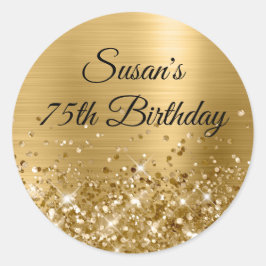 Sticker Rond Glittery Gold Foil 75e anniversaire