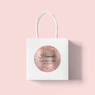 Sticker Rond Glittery Rose Gold Foil 75e anniversaire