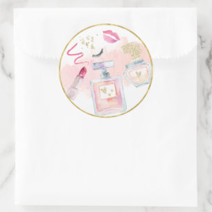 Sticker Rond Glitz & Glam Pink Gold Spa Anniversaire