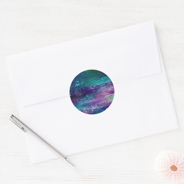 Sticker Rond Glitzy Foil | Holographic Iridescent Save the Date (Enveloppe)