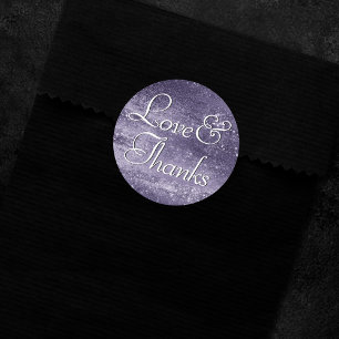 Sticker Rond Glitzy Foil Merci violet de minuit Indigo