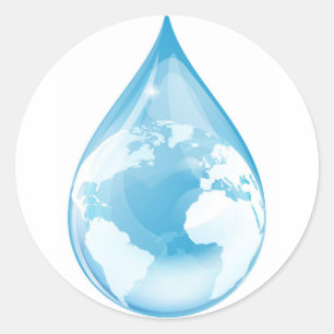 Sticker Rond Globe de baisse de l'eau