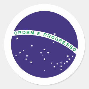 Sticker Rond Globe de centre de drapeau du Brésil