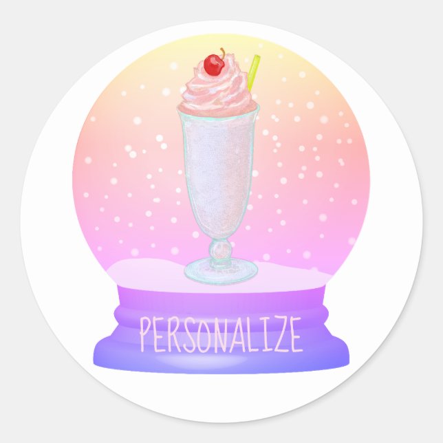 Sticker Rond globe de neige (Devant)
