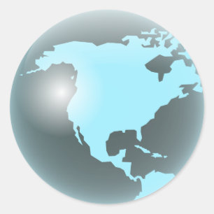 Sticker Rond Globe de verre nord-américain